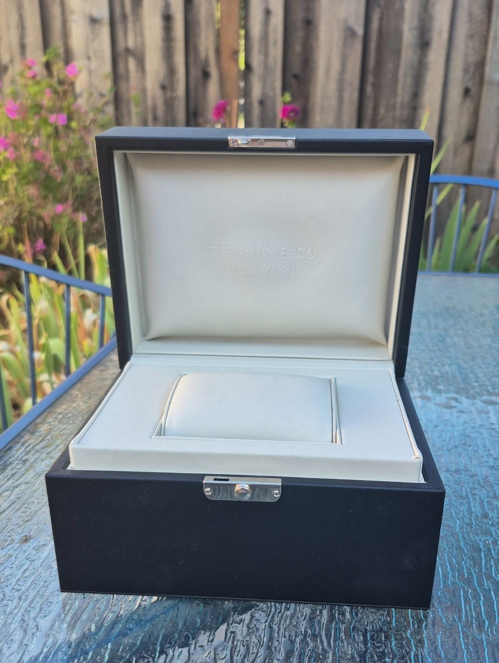 Tiffany & Co. Black Watch Presentation Box with Cream Interior